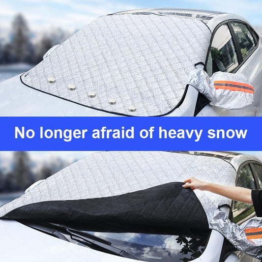 🚗 BUY 2 GET 1 FREE! ✨ 4-Layer Magnetic Windshield Car Cover - Thermal Insulation & Frost Protection with Easy Installation ❄️🔗