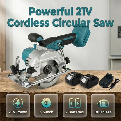 ⏳Time-Limited Special⏰High-Speed Cordless Circular Saw – Brushless Motor, Dual Battery, Precision Cuts 🔋