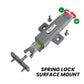 Cabinet Door Press-to-Open Spring Lock and Matching Hinge