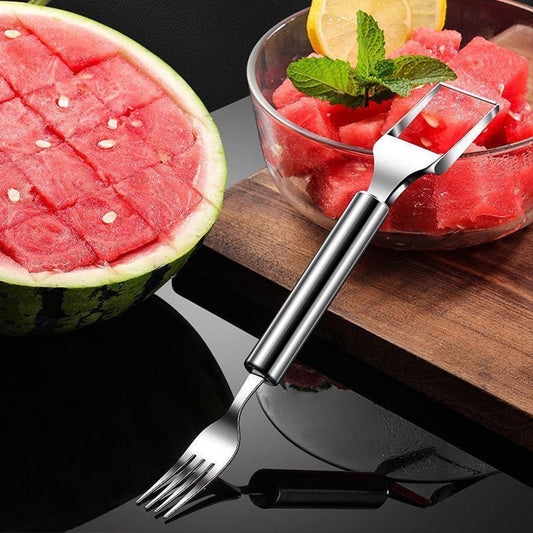 ⏳Limited time 50% off⏳🍉2 in 1 Stainless Steel Fruit Cutter Fork Slicer