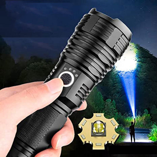 Set of Super Bright Waterproof Rechargeable Flashlights with Zoom