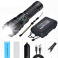 Set of Super Bright Waterproof Rechargeable Flashlights with Zoom