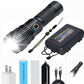 Set of Super Bright Waterproof Rechargeable Flashlights with Zoom