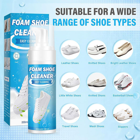 👟🧼 Foam Shoe Cleaner Kit – with Brush & Towel ✨🧽🧴