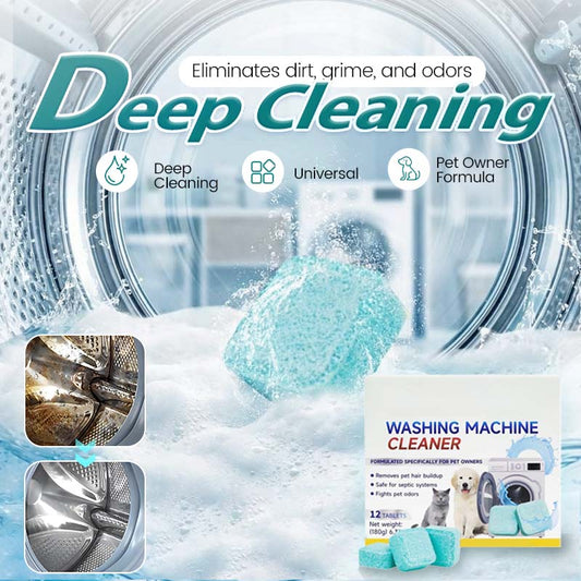 ⏰Last Day Special Price:$14.99!!!🛡️🌸Washing Machine Cleaner – 12 tablets, deep cleans inner tank & pet hair. Removes odours. No mess, just drop & run. 🧼✨