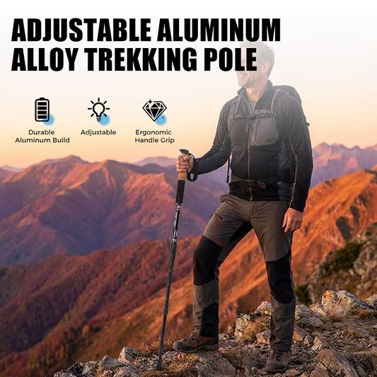 ⛰️ LIMITED-TIME 60% OFF! ✨ Adjustable Aluminum Alloy Trekking Pole – Durable, Shock-Absorbing, Lightweight 🌲