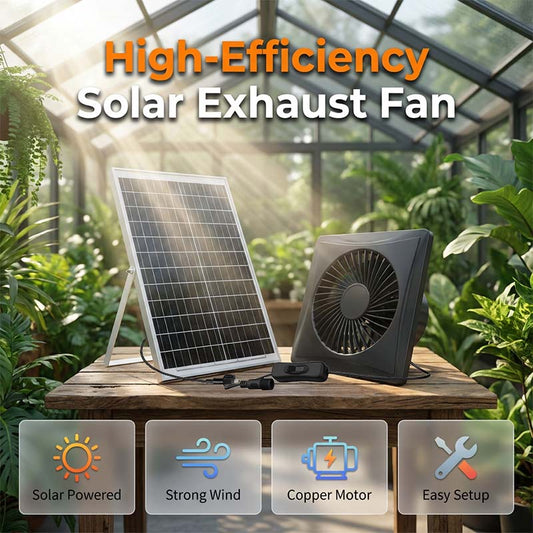 🌞💨 Solar Powered Exhaust Fan Kit for Greenhouse & Attic 🌿🏠