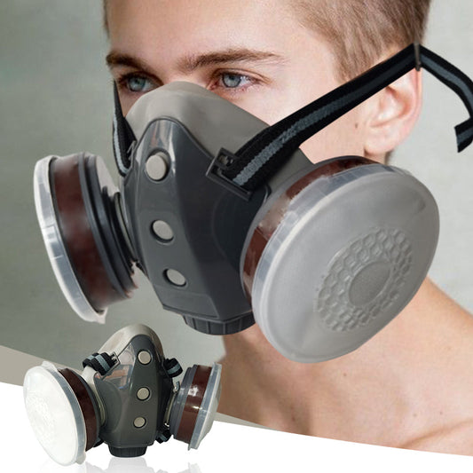 😷 Activated Carbon Anti-Dust Double Tank Gas Mask 🛡️