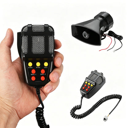 🚗 LIMITED-TIME 50% OFF! 💥 12V Car Exterior Sound Speaker Kit with Mic – 110dB Alarm, 7 Tones, Universal Fit ✨