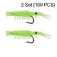 50PCS Luminous Shrimp Lures – Glow in the Dark & Sharp Hooks 🌙✨🦐🎣