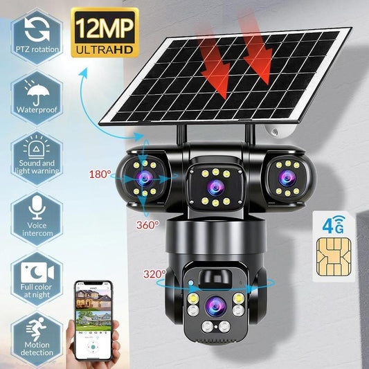 Solar-Powered Multi-Angle Security Camera