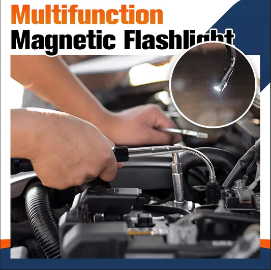 🔦Multifunctional Magnetic Telescopic Flashlight – Extendable, 360° Gooseneck, Super Bright 🛠️