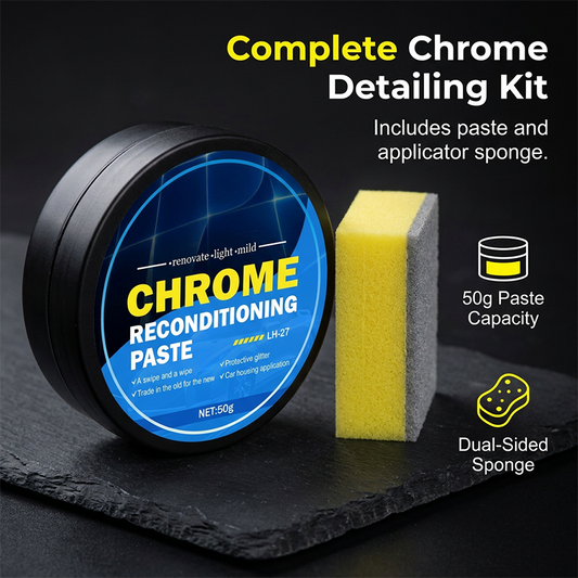 🚗✨Car Chrome Restoration Paste – Mirror Shine & Rust Remover 🛡️💎