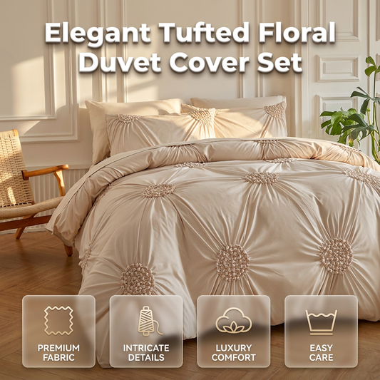 ✨Elegant Pinch Pleat Duvet Cover Set – Hotel Luxury & Timeless Texture 🛏️🏨🎨