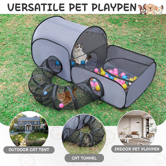 🐈🏃‍♂️Large Cat Tunnel – Play, Hide & Lounge All-in-One 🛌🎾