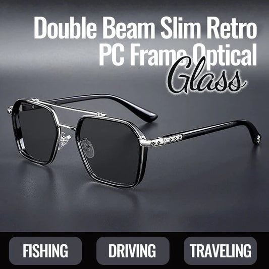 HOT SALE - Double Beam Slim Retro PC Frame Optical Glass