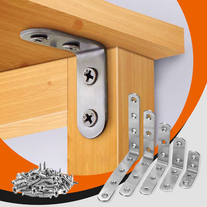 4-Pack Stainless Steel Corner Braces - Comes with 30 PCS Screws