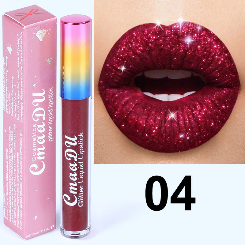 Glitter Waterproof Long-lasting Lip Gloss-4