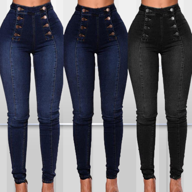 ✨Buy 2 Free Shipping✨Double Breasted High Waist Skinny Jeans-3