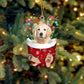 Dog In Snow Pocket Ornament